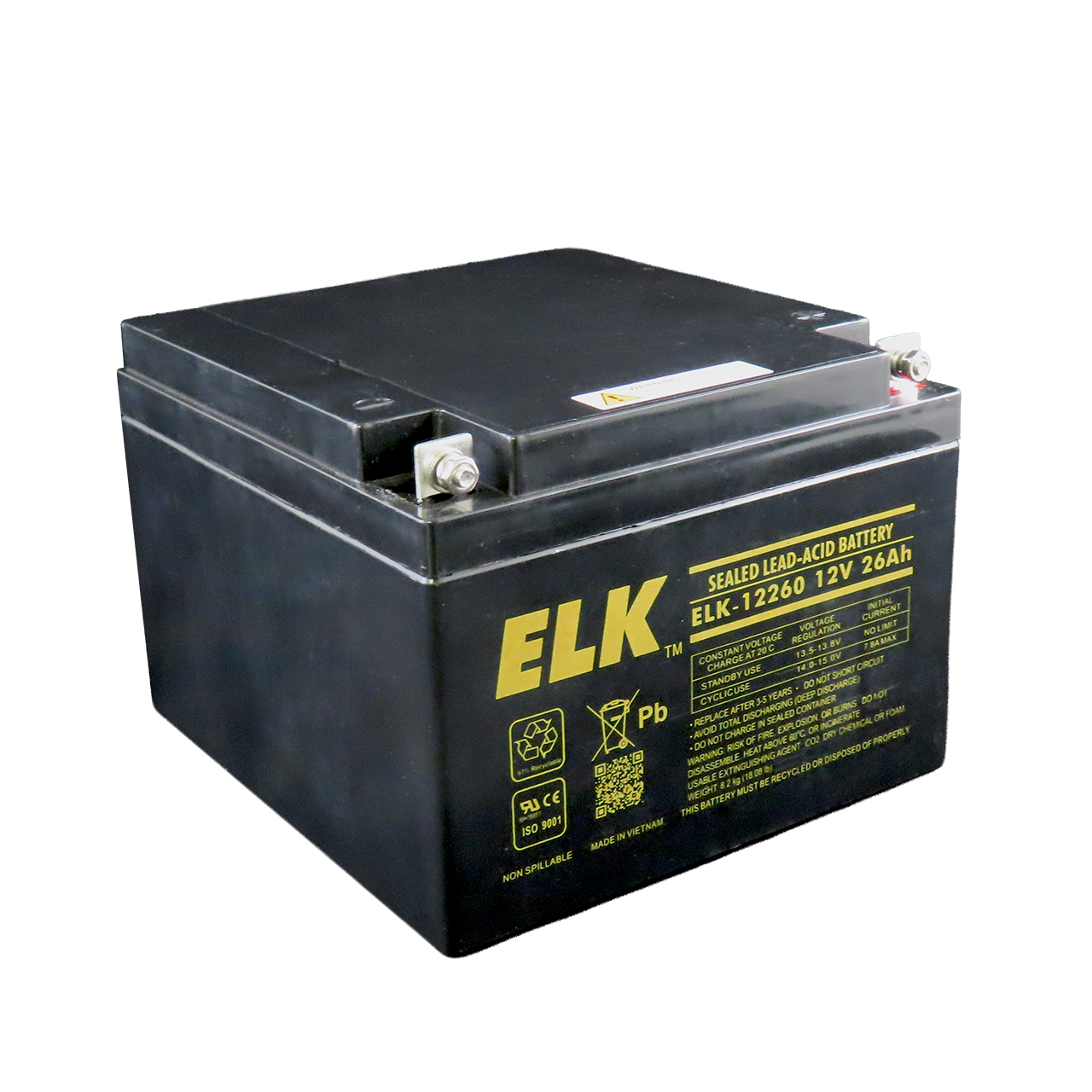 aki Sealed Lead Acid Battery, 12 V 26Ah - ELK Products